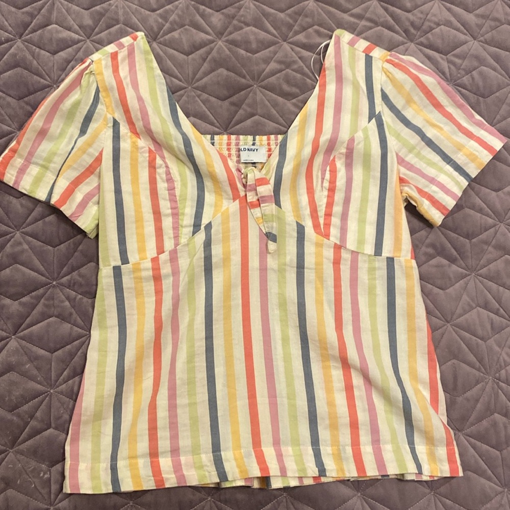 Old Navy striped blouse, size L